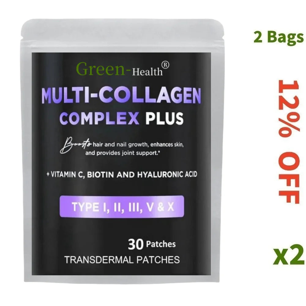 Multi Collagen Plus Transdermal Patches with Biotin & Vitamin C for Women & Men - Hair Growth Support & Skin Health - 30 Patches - Premium transdermal patches from Lizard Vigilante - Just $13.99! Shop now at Lizard Vigilante