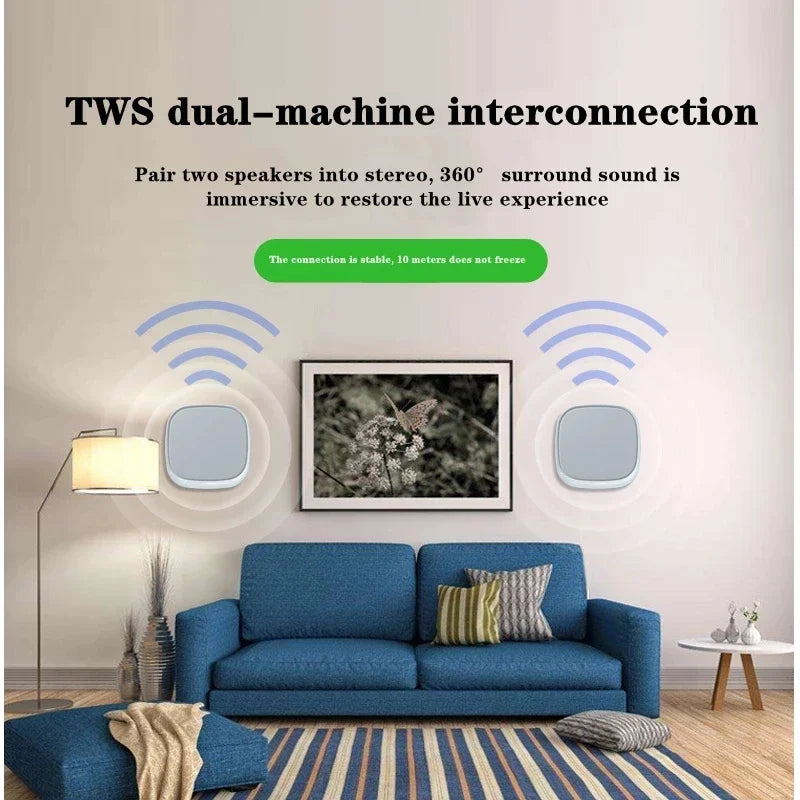 Shop Wall-mounted Bluetooth Speaker TWS Interconnection Built-in 4400 MAh Battery Boom Box Wireless 3D Surround Stereo Subwoofer