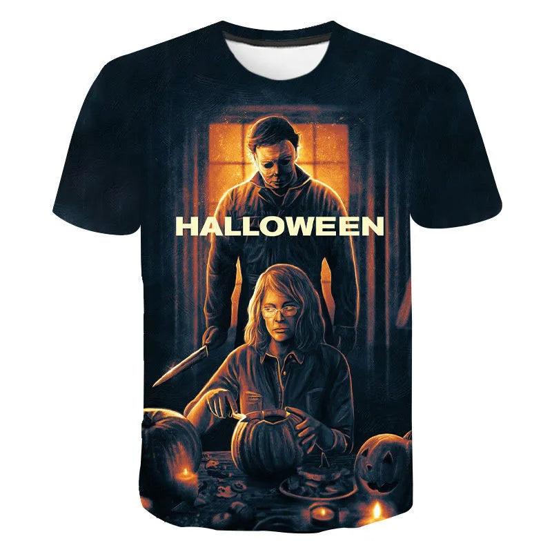 Halloween Horror Movie T-Shirt Michael Myers Scary Film 3D Print Men Woman Cool Streetwear Harajuku T Shirt Kids Tees Tops Clothing - Premium T-Shirt from Lizard Vigilante - Just $22.99! Shop now at Lizard Vigilante