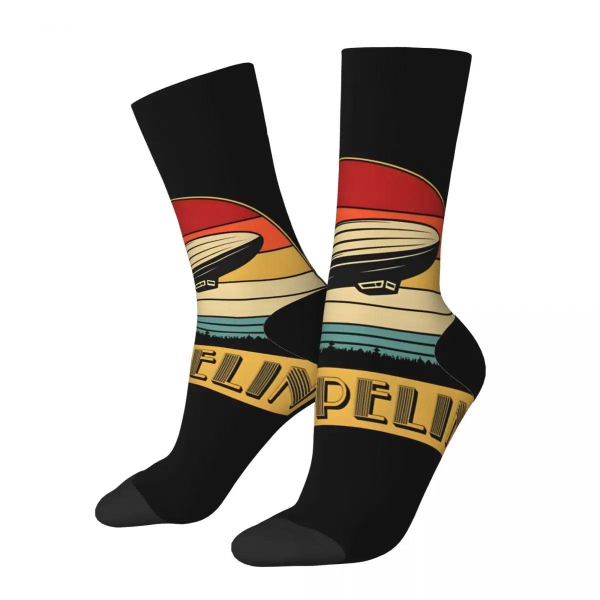 Vintage Cool Men's compression Socks Unisex Sleds Zeppelin Harajuku Pattern Printed Novelty Crew Sock - Lizard Vigilante