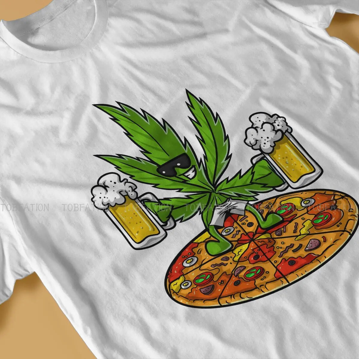 Pizza Lover Beer Party T-Shirt - 420 Marijuana Graphic Tee - Premium T-shirt from Lizard Vigilante - Just $23.88! Shop now at Lizard Vigilante