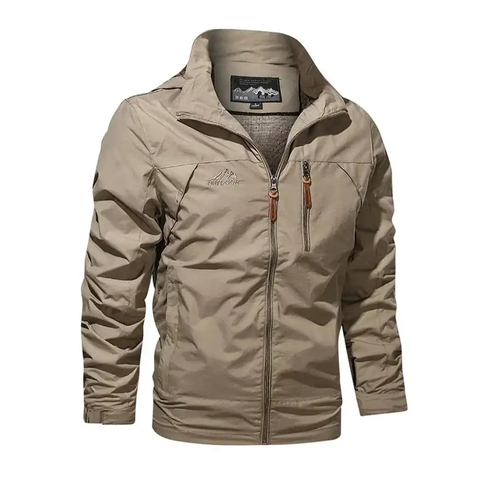 New Functional Waterproof Jacket Men's Autumn Casual Rainproof Detachable Cap Work Coat Hiking Mountain Windproof Windbreaker