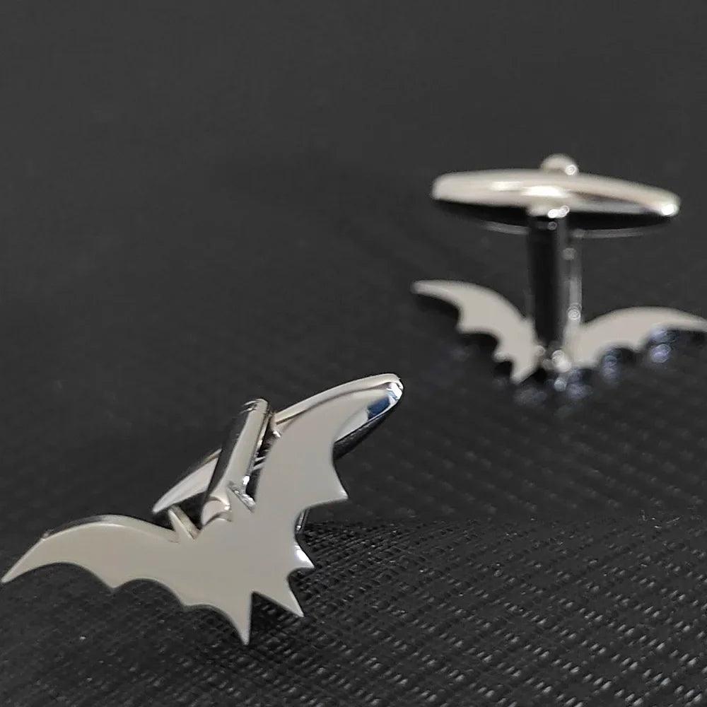 Luxury Bat Men Cufflinks Sleeve Wrist Buttons Shirt Clasps Stainless Steel Cuff Buckle Wedding Grooms Women Jewelry Gift Set - Lizard Vigilante