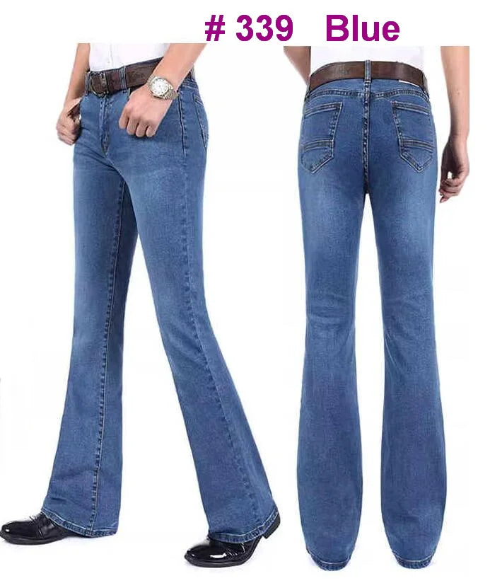 Men's Mid-Rise Elastic Flare Jeans Fashion Men Flare Jeans Men's Denim Pants Multiple Color Size 26-40 - Premium jeans from Lizard Vigilante - Just $25.99! Shop now at Lizard Vigilante