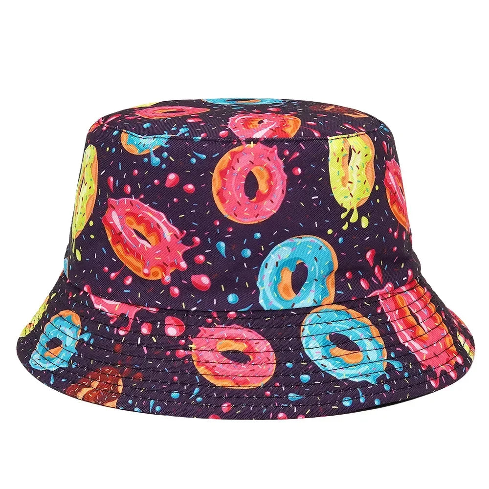 Summer Sun Protection Bucket Hat for Men Women Panama Cap Print Hip Hop Gorros Fishing Fisherman Hat Double Side Wear Fashion - Premium T-Shirts from Lizard Vigilante - Just $7.99! Shop now at Lizard Vigilante