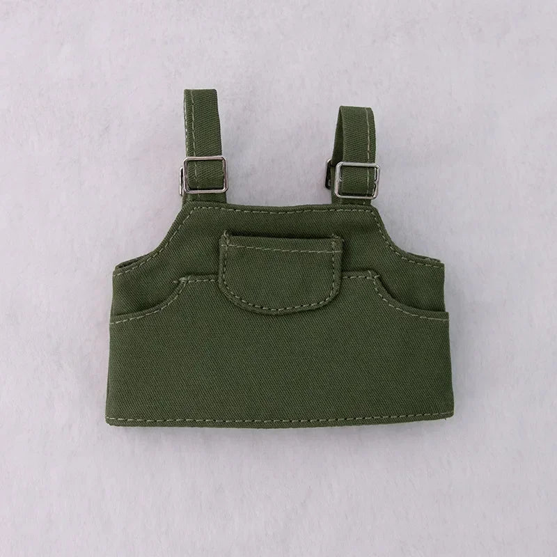 Labubu Doll Clothes Big Into Energy Clothing Replacement Summer Overalls with Straw Hat and Belt Set for Ropa Labubu