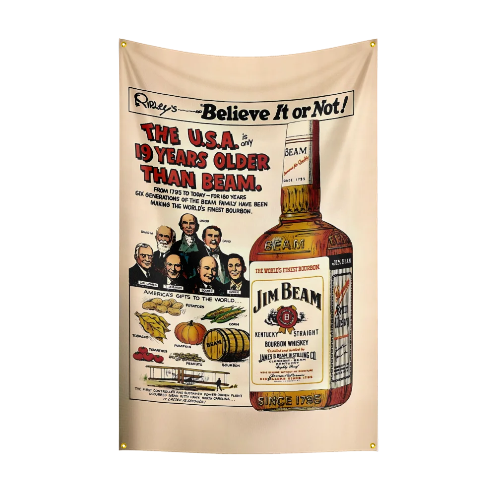 3×5ft Whisky Jim Beams Flag – Polyester Printed Alcohol Wine Banner for Drink, Rum, and Beer Decor - Premium  from Lizard Vigilante - Just $15.99! Shop now at Lizard Vigilante