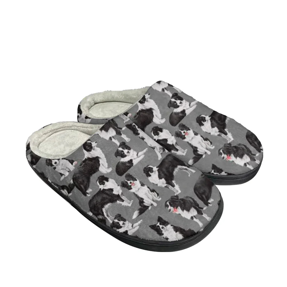 Border Collie Hot Fashion Cotton Custom Slippers – Men's and Women's Plush Thermal Sandals for Indoor Comfort - Premium slippers from Lizard Vigilante - Just $28.88! Shop now at Lizard Vigilante