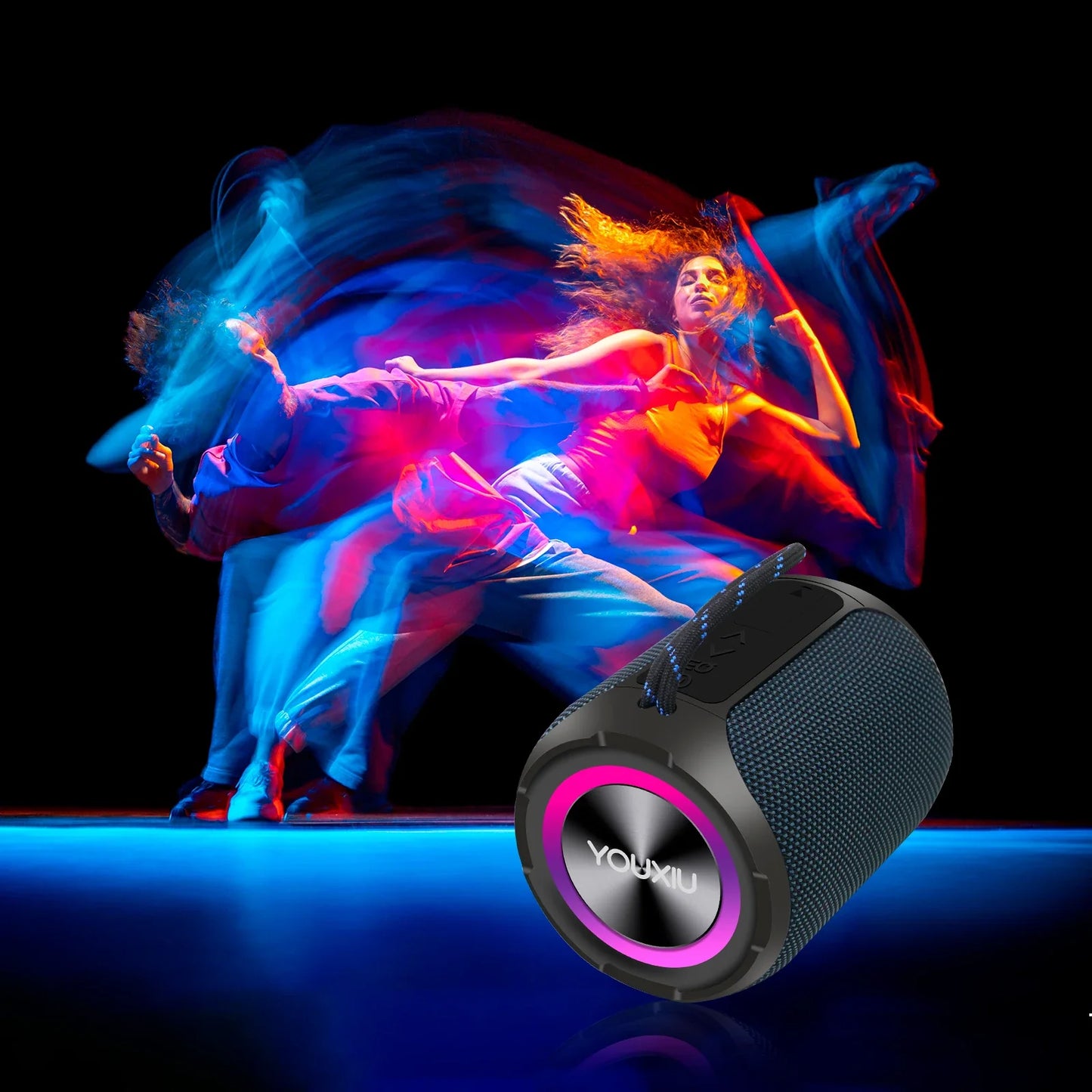 Portable Bluetooth Speaker BT5.0 IPX7 Waterproof Stereo Music Surround Wireless Speaker With LED Light Subwoofer Outdoor Speaker