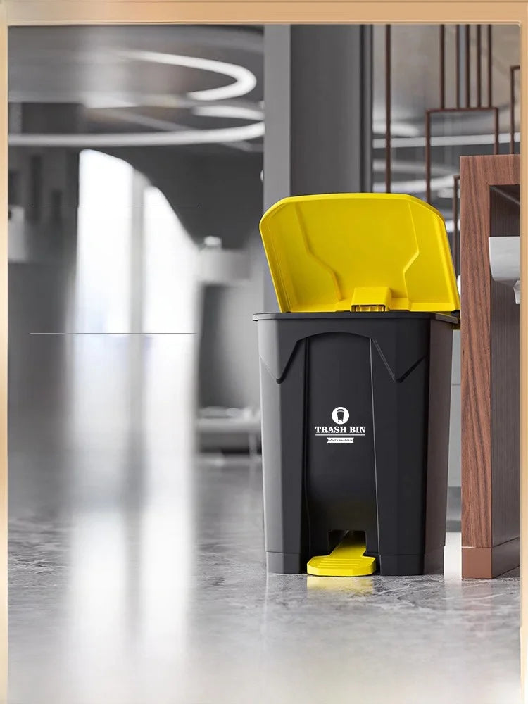 Commercial Pedal Tra Can Large Capaci Outdoor Foot Operated Garbage Bin Thiened Plastic Square Bin for Home And Kitchen