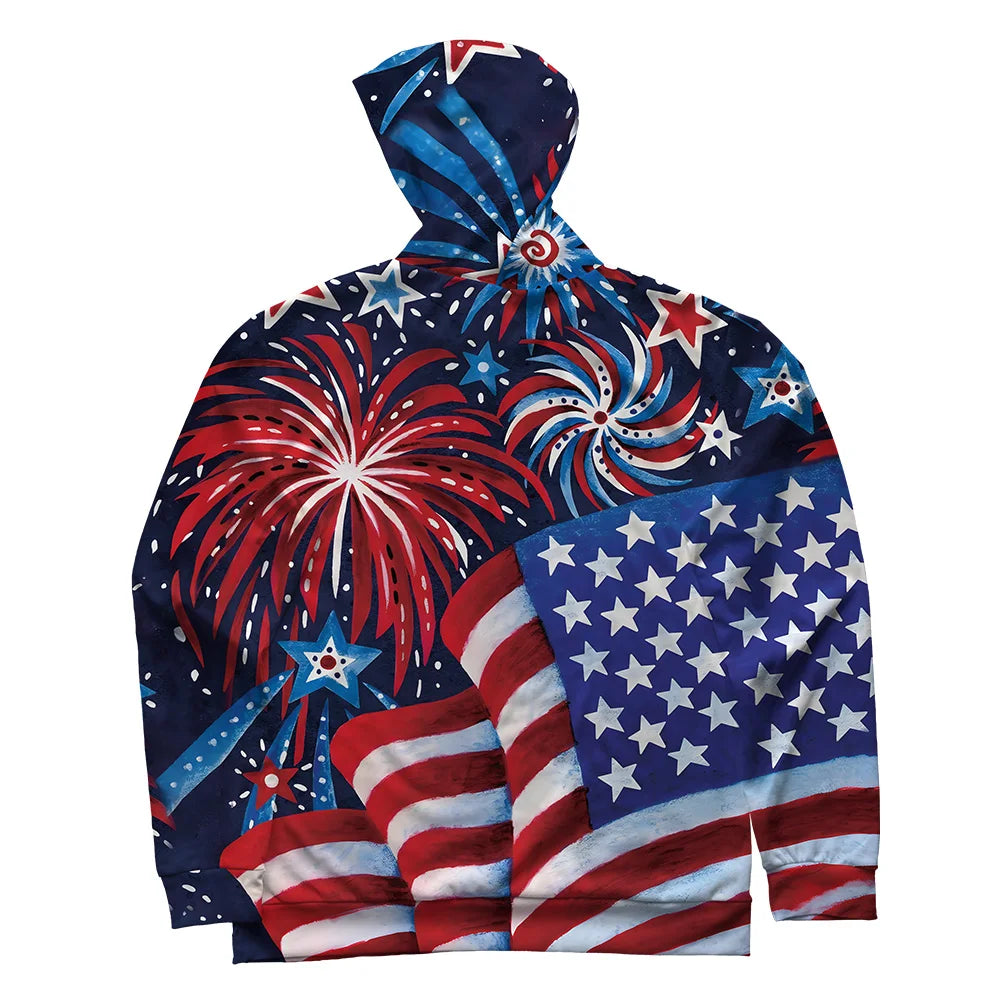 Limited Edition: American Flag Fireworks & Freedom Hoodie - Premium Long-sleeve hoodie from Lizard Vigilante - Just $49.99! Shop now at Lizard Vigilante