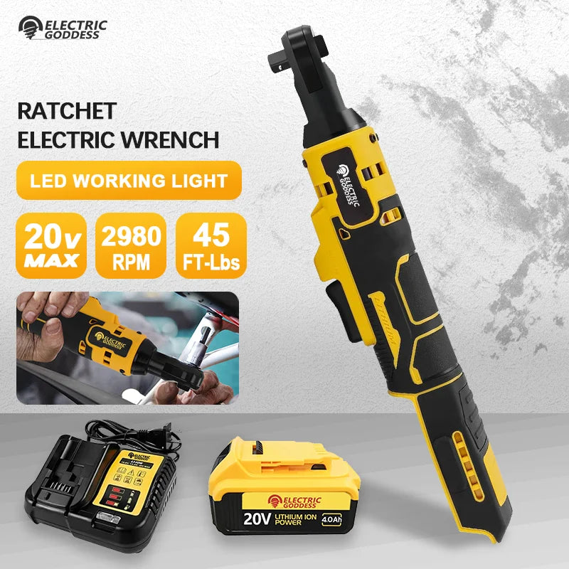 Electric Goddess 20V Cordless Ratchet Wrench – Precision Impact Torque Power Tool for DIY Champions, Compatible with Dewalt Batteries - Premium wrench from Lizard Vigilante - Just $88.88! Shop now at Lizard Vigilante