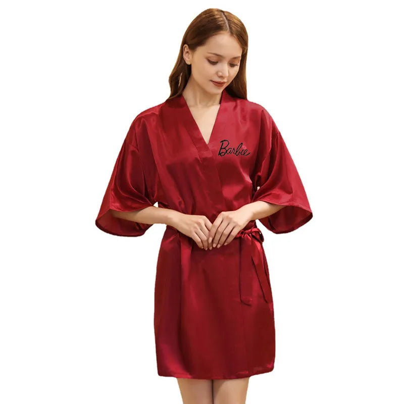 Sexy Waist Belted Barbie Nightgown for Women – Comfortable & Versatile Flannel Cardigan, Large Size, Thin & Elegant - Premium T-shirt from Lizard Vigilante - Just $29.88! Shop now at Lizard Vigilante