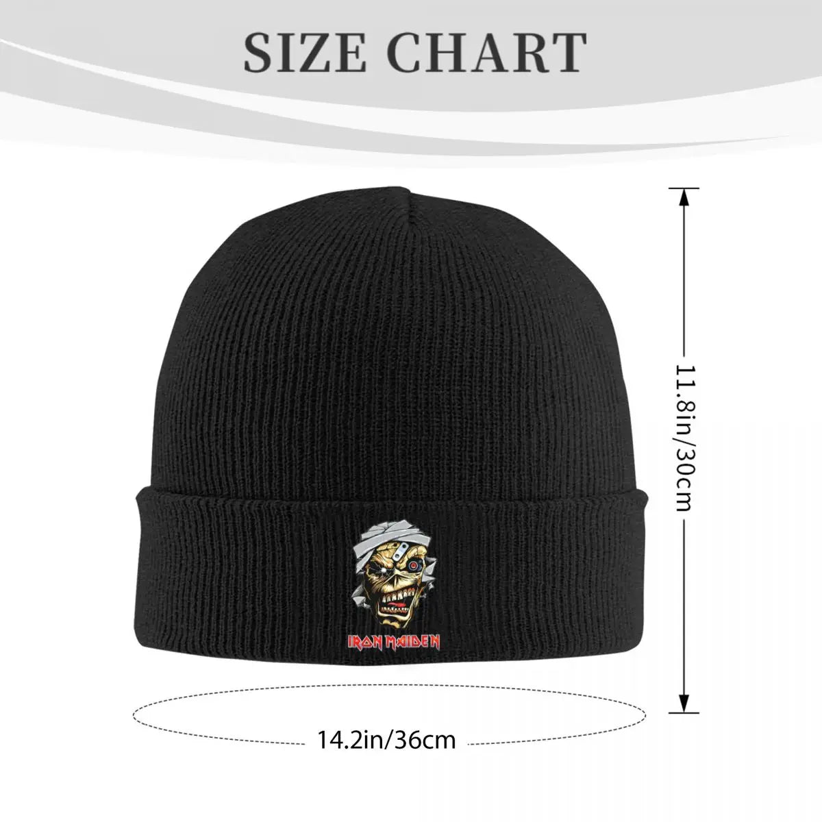 Iron Maiden Band Knitted Beanie Hat – Unisex Winter Skull Cap, Warm and Stylish Casual Knit Beanie for Men & Women - Premium  from Lizard Vigilante - Just $19.88! Shop now at Lizard Vigilante