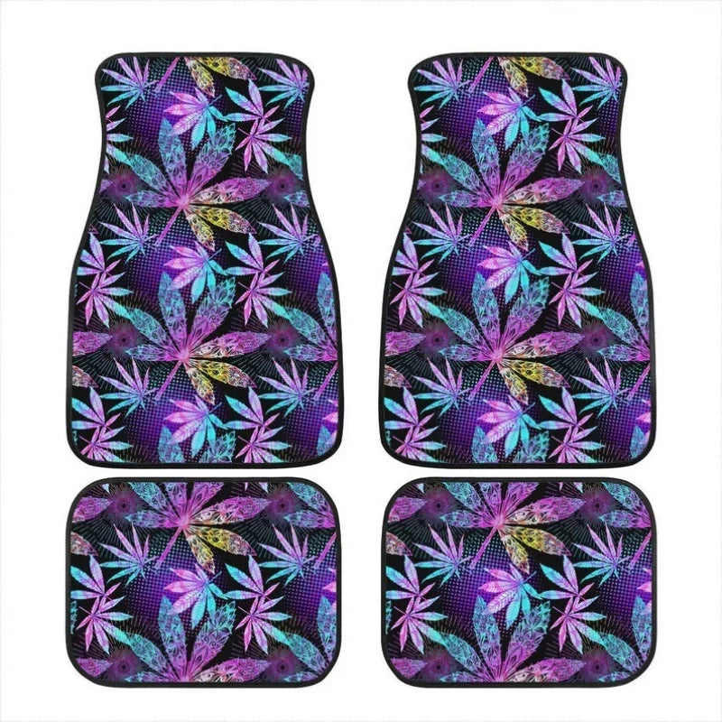 Trippy Cannabis Psychedelic Car Floor Mats – Vibrant Weed Smoker Accessories, Hippie Marijuana Design for SUVs, Trucks, Sedans, Vans - Premium floor mats from Lizard Vigilante - Just $38.88! Shop now at Lizard Vigilante