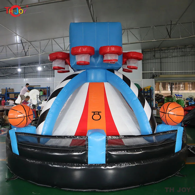 4m Inflatable Basketball Play System – 8 Hoops Basketball Shooting Toss Game Combo for Outdoor Fun Fast Air Shipping - Premium bounce house from Lizard Vigilante - Just $1071.08! Shop now at Lizard Vigilante