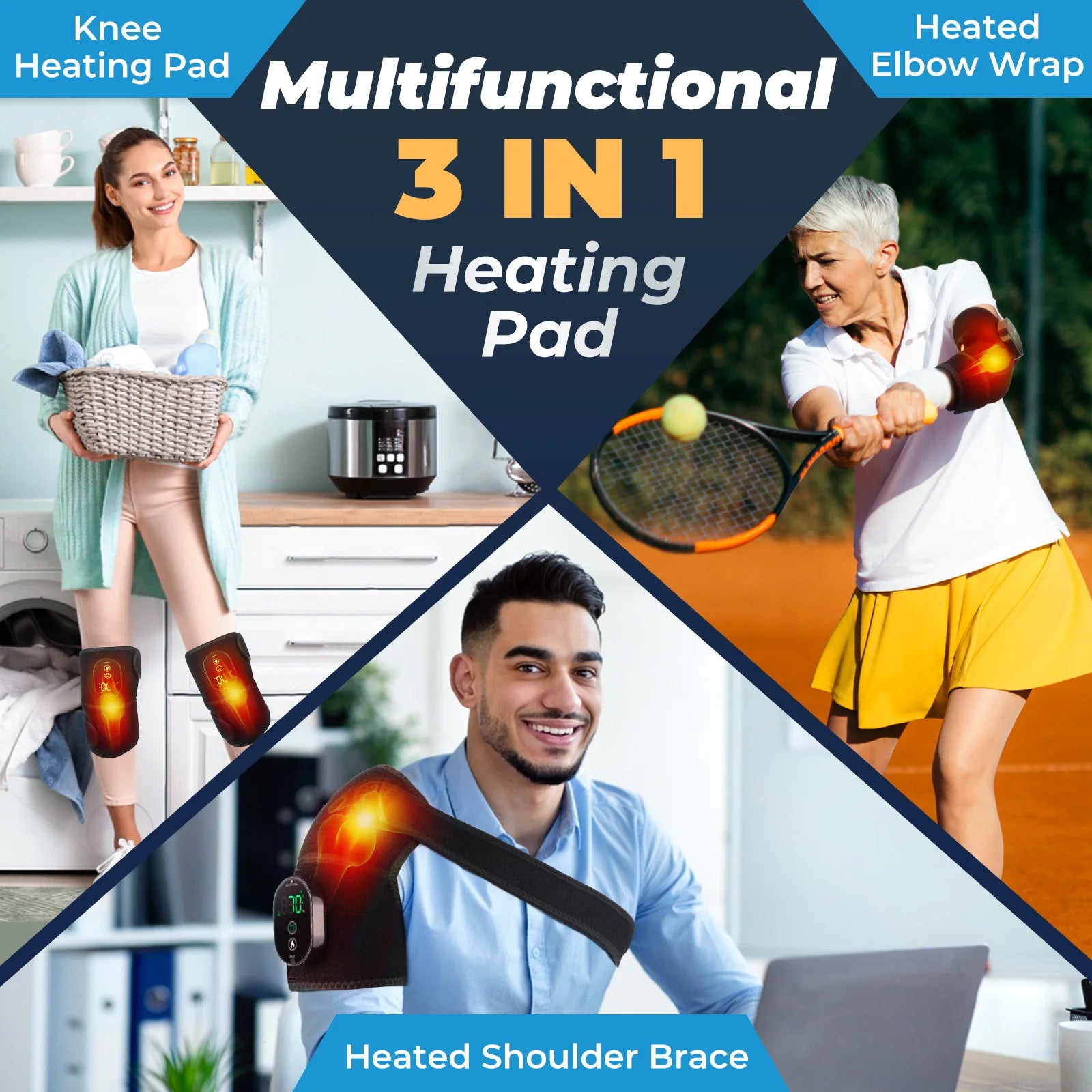 Electric Heating Knee Massager Joint Elbow Knee Pad Shoulder Pad Vibration Knee Shoulder Massage Health Care - Premium  from Lizard Vigilante - Just $23.99! Shop now at Lizard Vigilante