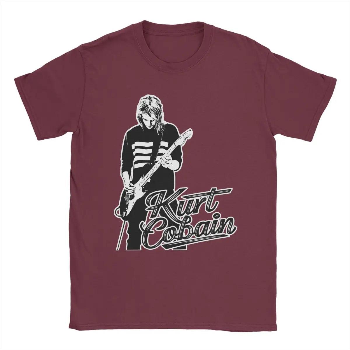 Kurt Cobain Guitar T-Shirt Men Rock-Nirvana Vintage Pure Cotton Tee Shirt Crewneck Short Sleeve T Shirt Gift Idea Tops - Premium tshirt from Lizard Vigilante - Just $20.99! Shop now at Lizard Vigilante