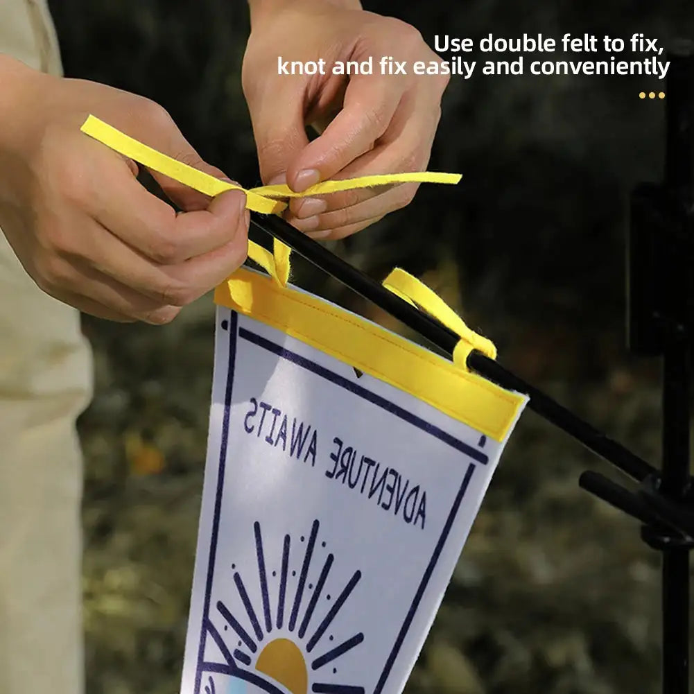 Outdoor Camping Tent Pennant Flags Picnic Canopy Atmosphere Decorations Camp Hanging Flags Holiday Scene Felt Bunting