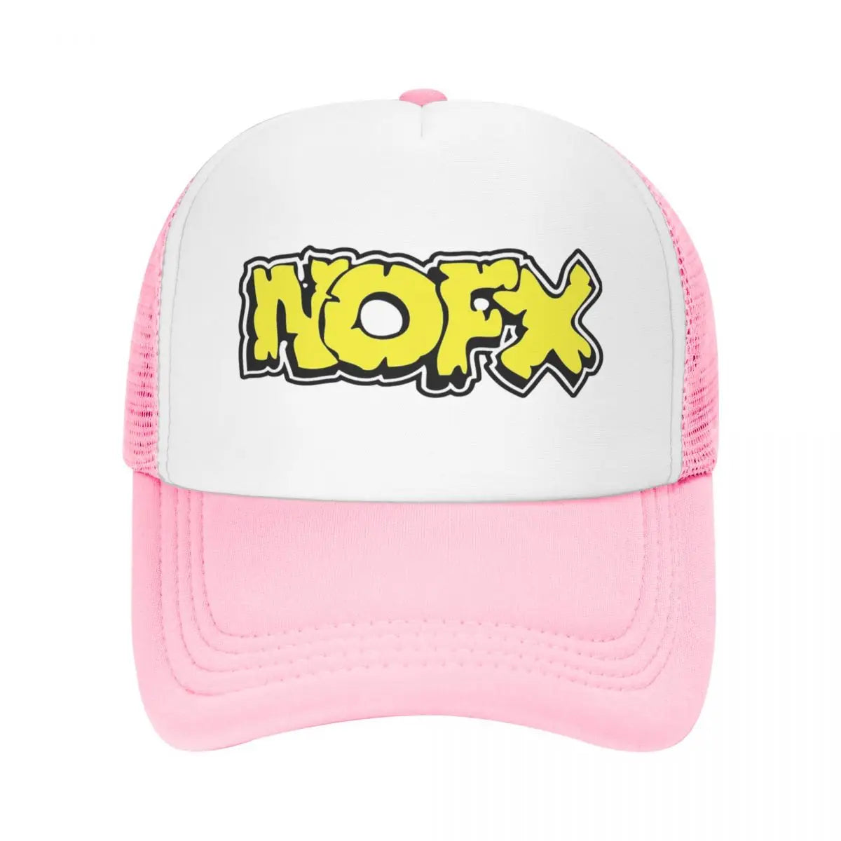 NOFX Punk Band Logo Foam Mesh Trucker Hat | Adjustable Summer Rock Music Baseball Cap | Breathable Mesh-Back Unisex Outdoor Sun Protection Hat - Premium Hat from Lizard Vigilante - Just $23.88! Shop now at Lizard Vigilante