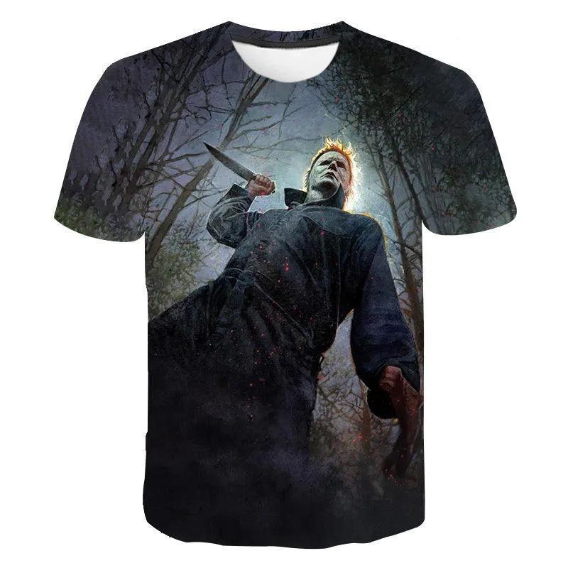 Halloween Horror Movie T-Shirt Michael Myers Scary Film 3D Print Men Woman Cool Streetwear Harajuku T Shirt Kids Tees Tops Clothing - Premium T-Shirt from Lizard Vigilante - Just $22.99! Shop now at Lizard Vigilante