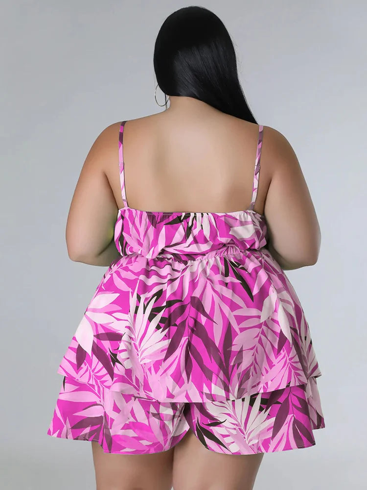 Wmstar Plus Size Jumpsuit Women Printed Slip Corset Sexy Shorts Playsuits Summer Romper Wholesale Dropshipping with Bandage 2023 - Premium  from Lizard Vigilante - Just $36.99! Shop now at Lizard Vigilante