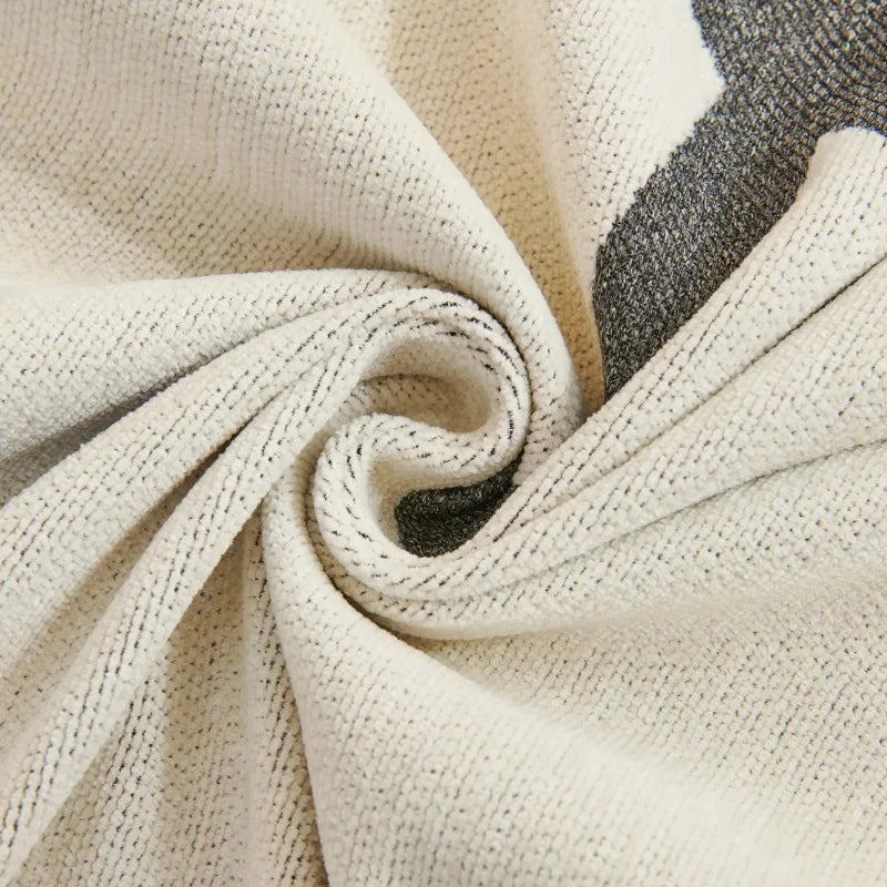 Nordic Throw Blanket – Heavy Stitch Geometric Sofa Tapestry for Home, Camp, and Chaos Nights