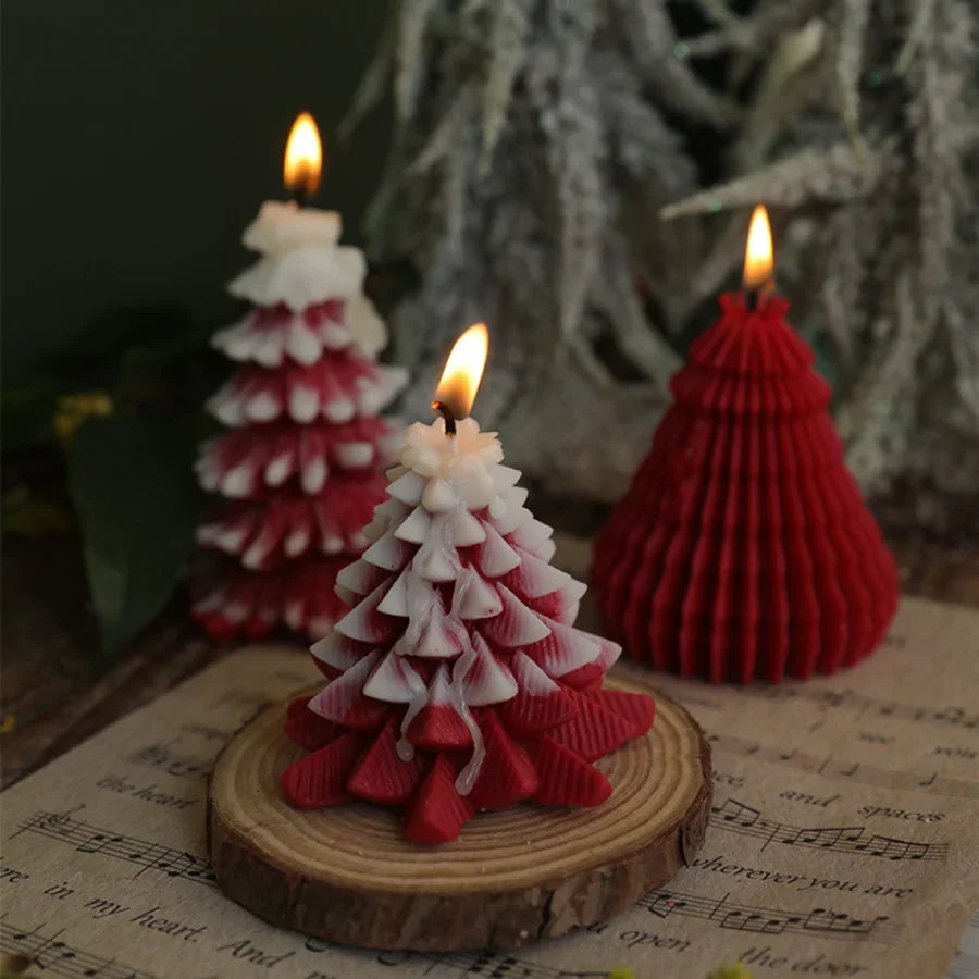 Handmade Christmas Tree Candles for Christmas Party Home Decoration and Holiday Gift Ornaments Fragrance Souvenirs