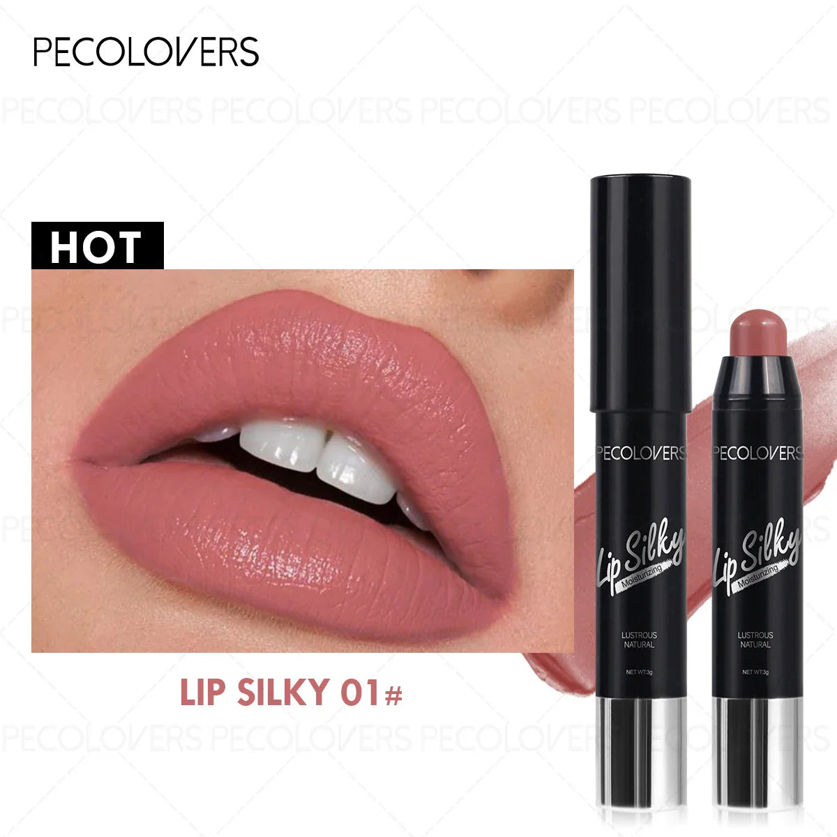 1PC Long-Lasting, Waterproof Lipstick with High Pigmentation & Moisturizing Balm - Perfect for All Skin Types