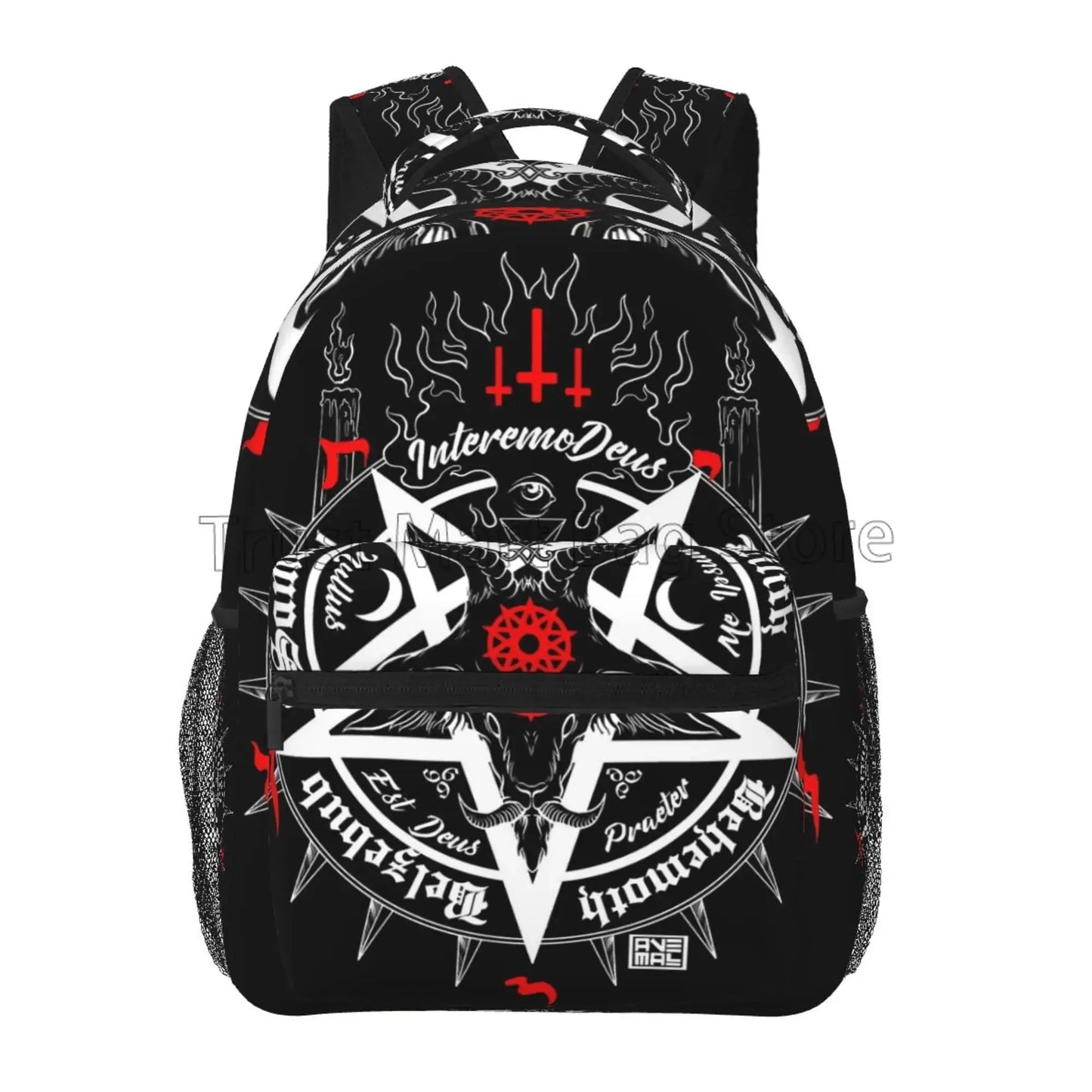 Satanic Occult Backpack – Dead Goat Skull Graphic Casual Laptop Bag, Unisex Travel Daypack for School, Work, or Adventure - Premium  from Lizard Vigilante - Just $36.66! Shop now at Lizard Vigilante