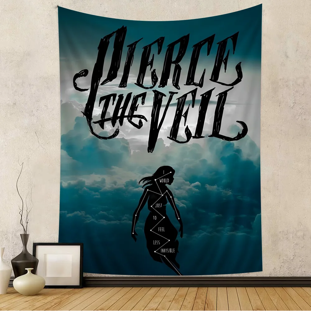 Pierce The Veil Band Anime Tapestry – Hippie Flower Wall Hanging for Dorm & Bedroom Decor - Premium tapestry from Lizard Vigilante - Just $26.99! Shop now at Lizard Vigilante