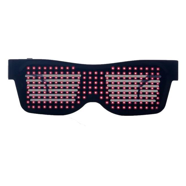 LED Glasses Bluetooth APP Control Programmable Text USB Charging Display Glasses Nightclub DJ Festival Party Glowing Toy Gift - Lizard Vigilante