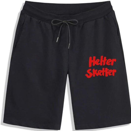Helter Skelter Book Charles Manson Logo Shorts Black White Unisex Beatle Song - Premium shorts from Lizard Vigilante - Just $28.39! Shop now at Lizard Vigilante