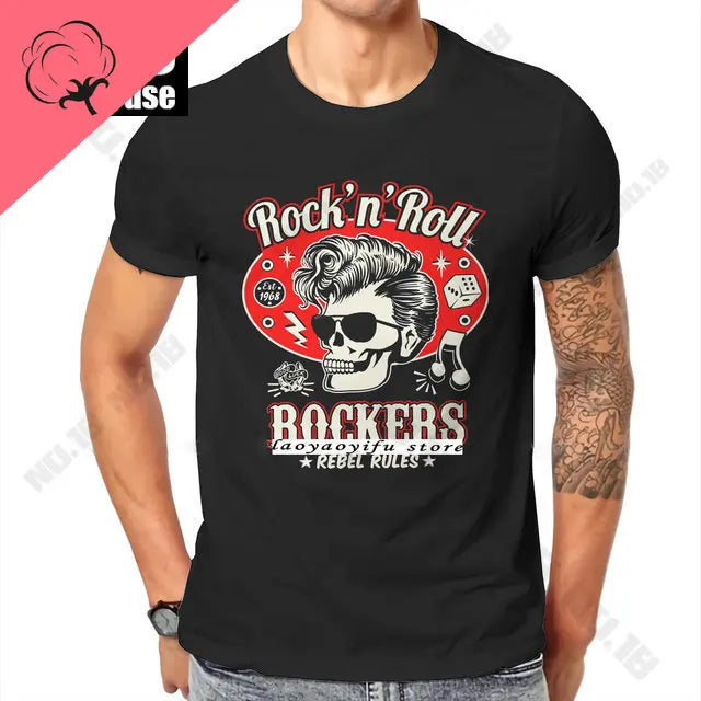 Stray Cats Rock Classic Cotton T-Shirt | American Rockabilly Band Fan Tee | Hipster Streetwear for Men, Boys, and Girls - Premium T-Shirt from Lizard Vigilante - Just $23.88! Shop now at Lizard Vigilante