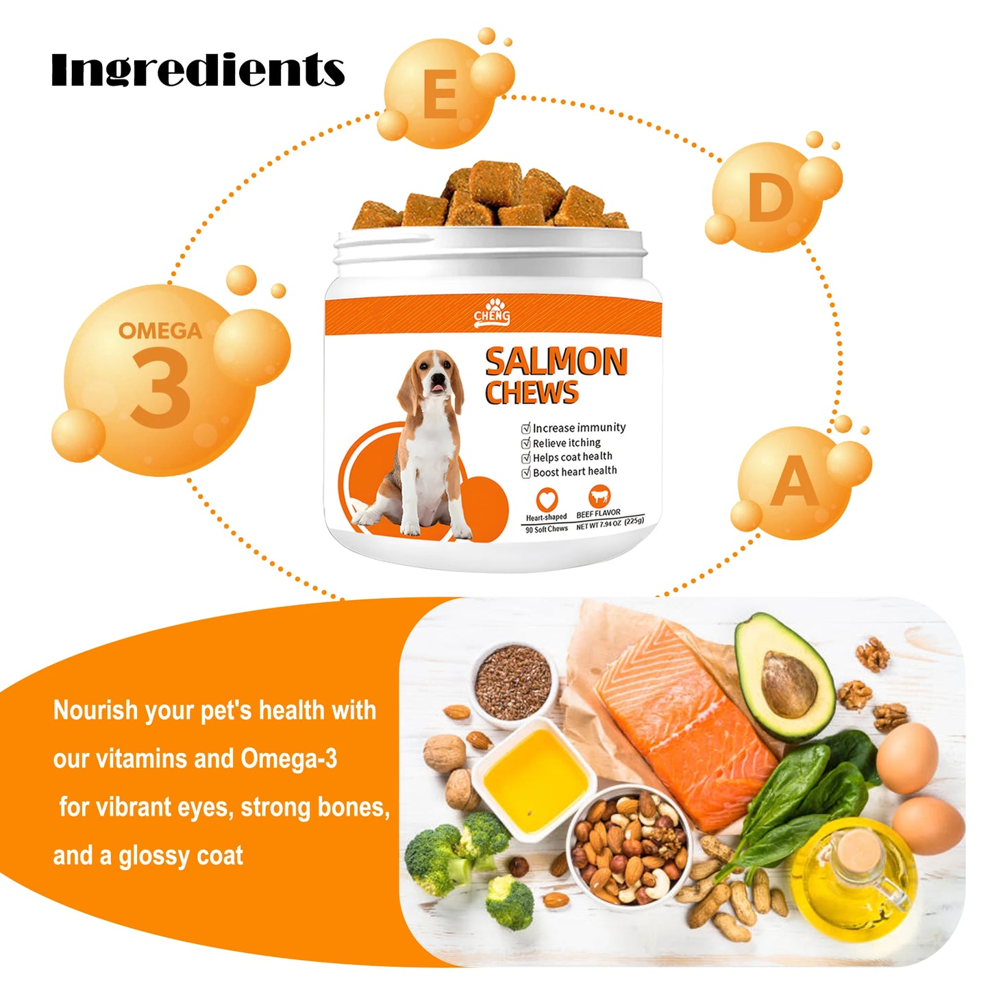 Omega-3 Salmon Soft Chews for Pets - Nourish Your Furry Friend - Premium salmon chews from Lizard Vigilante - Just $58.88! Shop now at Lizard Vigilante