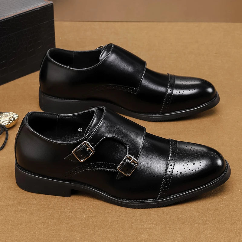 Luxury Men Casual Leather Dress Shoes Formal Elegant Business Loafers 2024 Social Autumn Office Party Wedding Flat Designer Shoe - Premium  from Lizard Vigilante - Just $58.99! Shop now at Lizard Vigilante