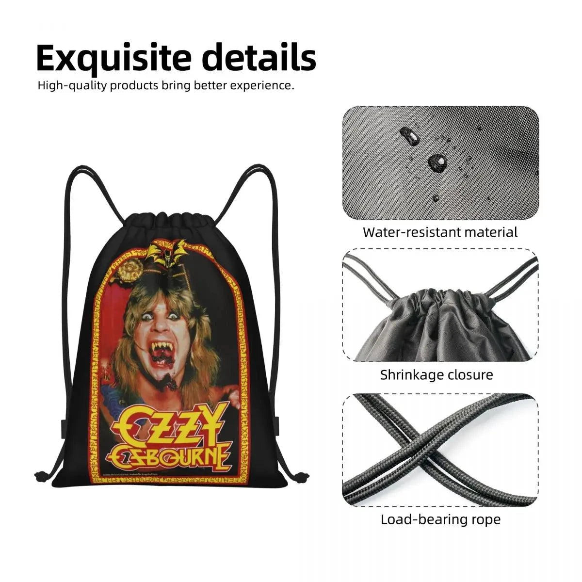 Ozzy Osbourne Heavy Metal Drawstring Bag – Rock Sackpack for Shopping, Gym, Yoga, and Sports | Unisex Polyester Backpack - Premium  from Lizard Vigilante - Just $22.88! Shop now at Lizard Vigilante