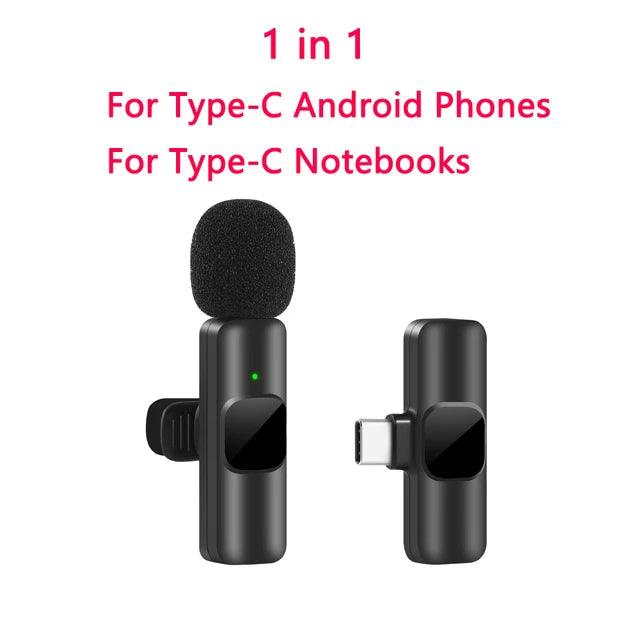 New Wireless Lavalier Microphone Portable Audio Video Recording Mini Mic for iPhone Android Live Broadcast Gaming Phone Mic - Lizard Vigilante