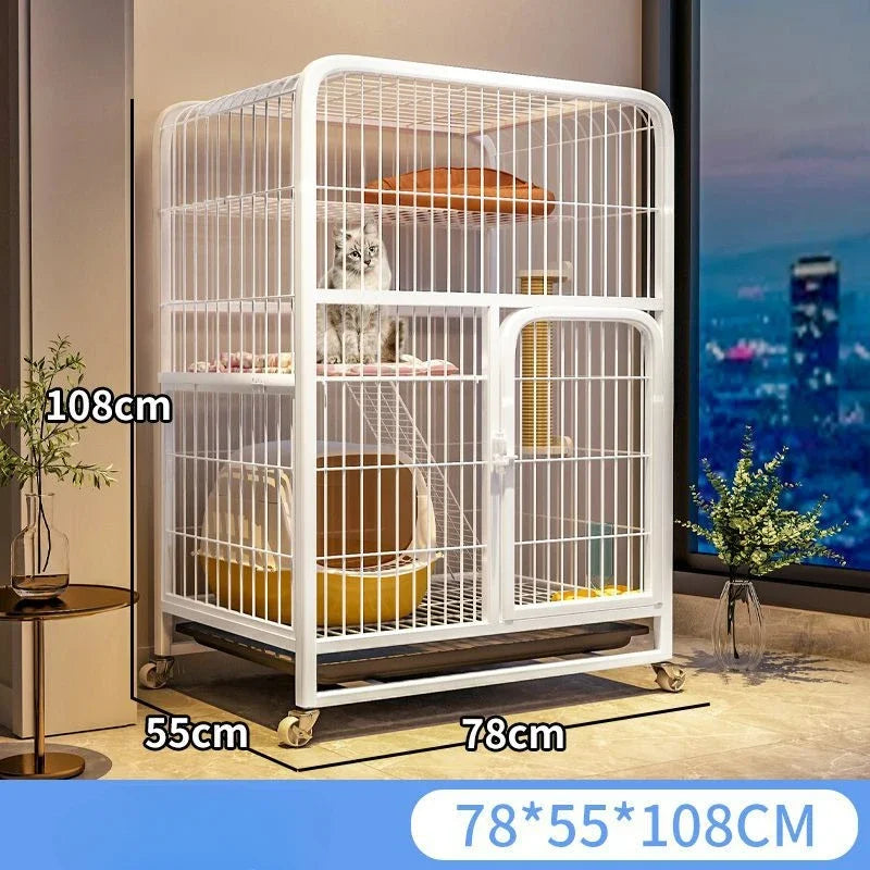 Extra Large Luxury Cat Villa | Multi-Storey Pet Cage for Cats and Small Dogs | Indoor Free Space Cat Carrier Nest - Premium pet cage from Lizard Vigilante - Just $215.99! Shop now at Lizard Vigilante