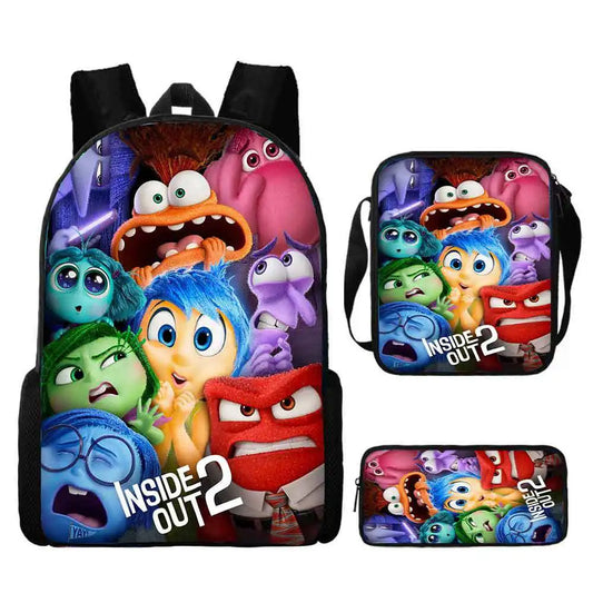 Inside Out Movie Backpack with Lunch Bags Pencil Case Disnee Kids Bags Custom Large Capacity Backpacks - Premium backpack from Lizard Vigilante - Just $34.99! Shop now at Lizard Vigilante