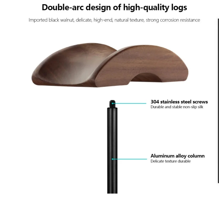 Desk Headband Headphone Headset Wooden Head Stand Holder Rack For Gaming PC Game Gemer Earphone Headphone holder