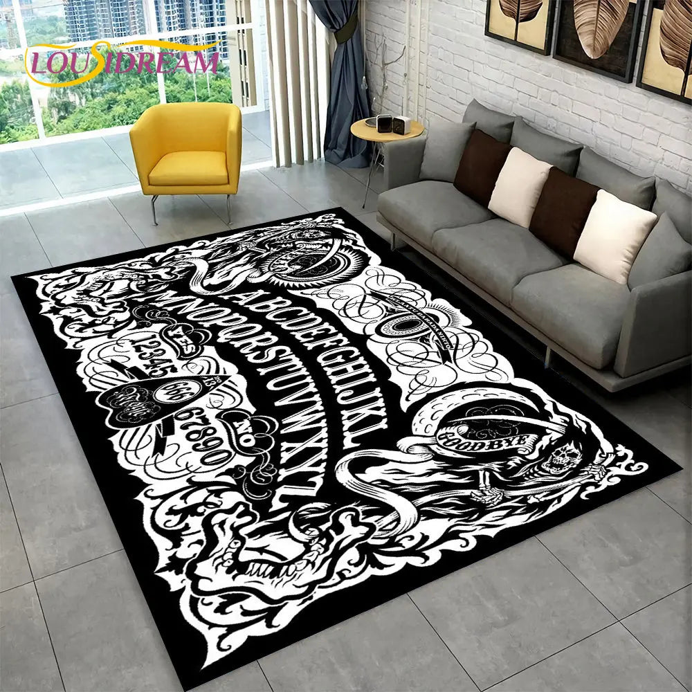 The Witchcraft Gothic Ouija Area Rug: LOUSIDREAM 3D Printed Tarot Carpet for Living Room & Bedroom