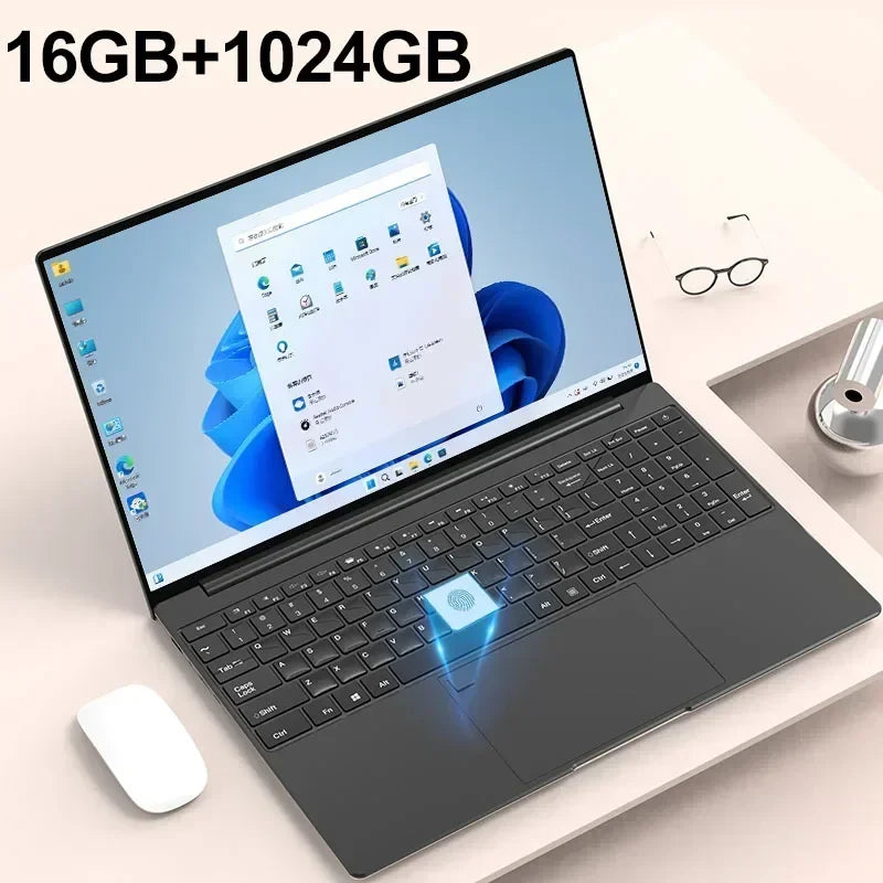 Portable 15.6" Laptop 32GB Ram DDR4 2TB SSD Windows 11 Notebook Pc Gamer Intel N5095 Office Computer with Backlit Fingerprint - Premium laptop from Lizard Vigilante - Just $512.99! Shop now at Lizard Vigilante