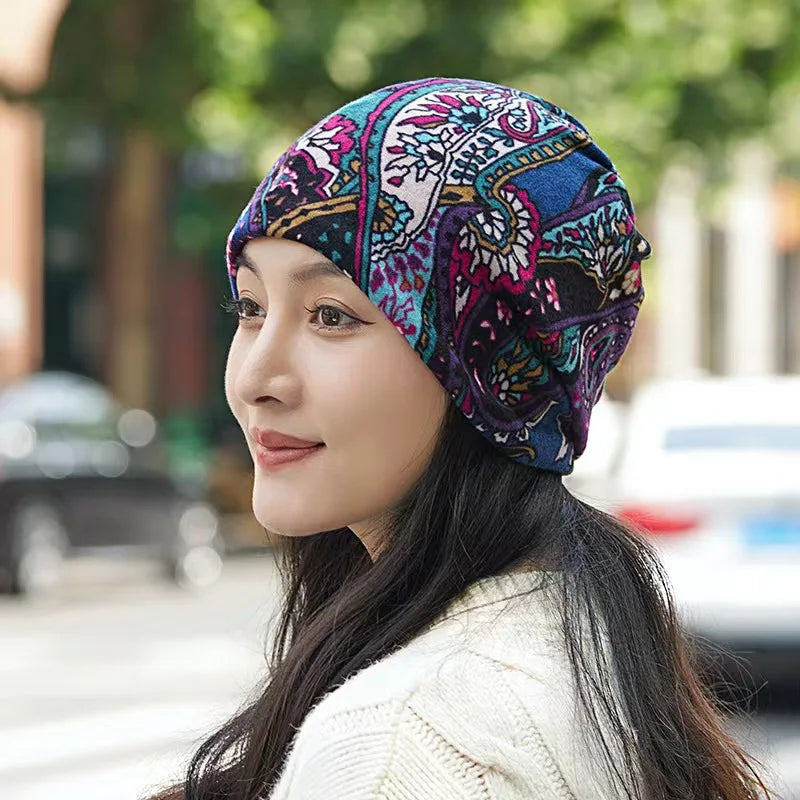 Fashion Double Head Cap Bib Twist Cap Multi-Functional Printed Scarf Cover Cap Neck Cap Face Mask Headscarf Cap C081 - Premium  from Lizard Vigilante - Just $7.99! Shop now at Lizard Vigilante