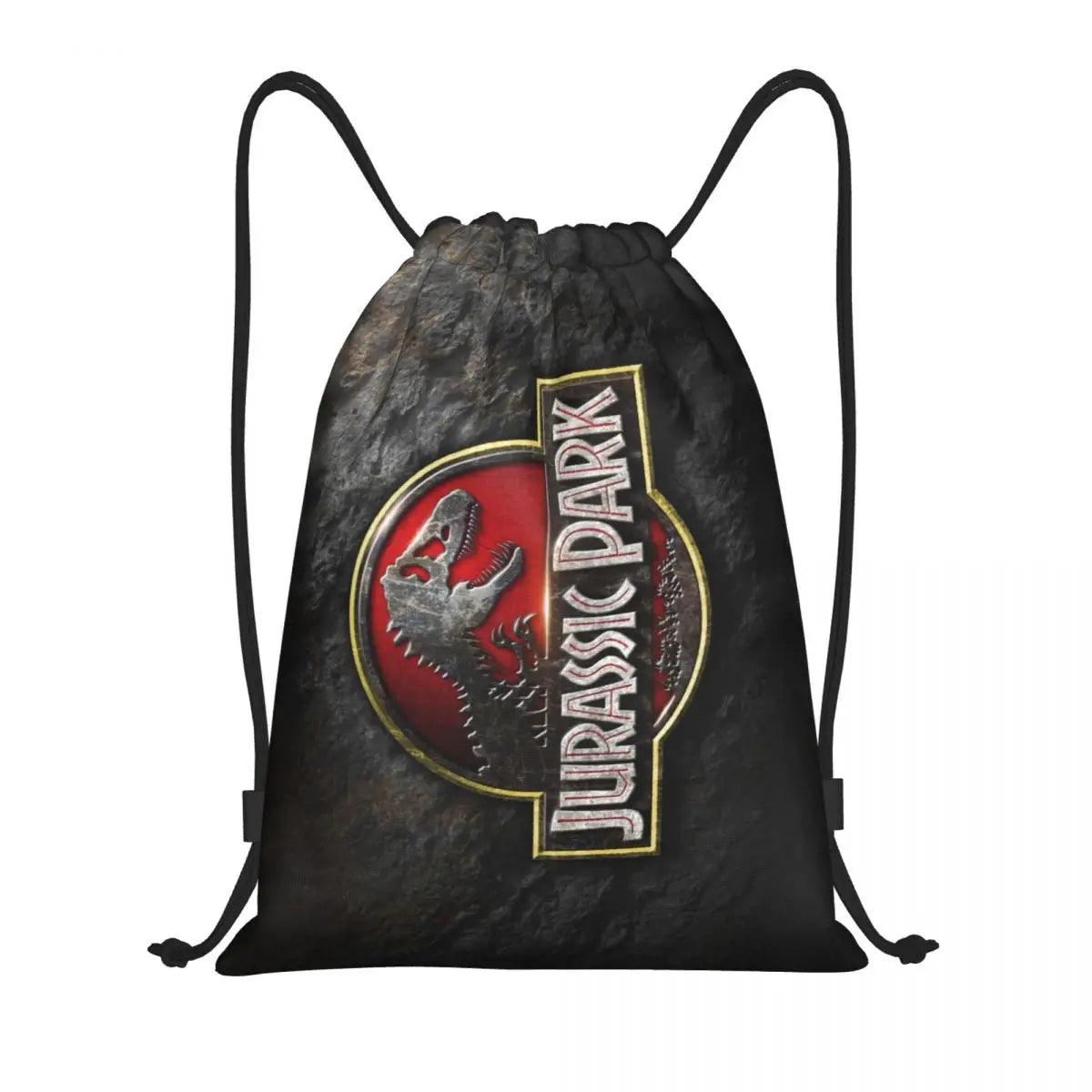 Dinosaur World Jurassics Parks Drawstring Backpack Sports Gym Bag for Men Women Shopping Sackpack - Lizard Vigilante