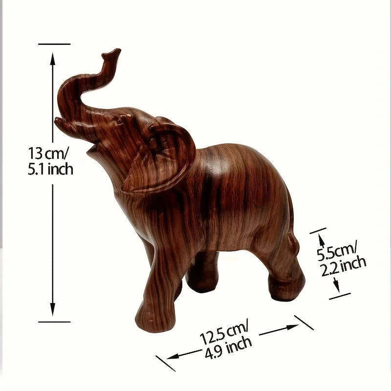 1pc Wildlife Collection Elephant Sculpture Statue - Resin Decor For Home Decoration And Desktop Decoration,Cute Ornament,