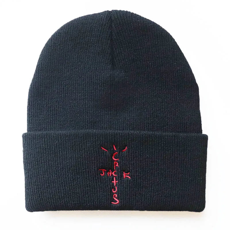 Cactus Embroidery Beanie - Warm Winter Knitted Hip Hop Hat for Adults - Premium unisex beanie from Lizard Vigilante - Just $18.88! Shop now at Lizard Vigilante