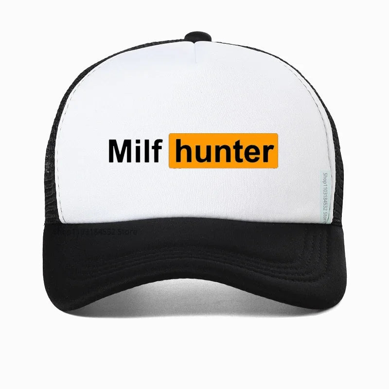 Milf Hunter Graphic Trucker Cap Funny Adult Baseball Hat Summer Streetwear Adjustable