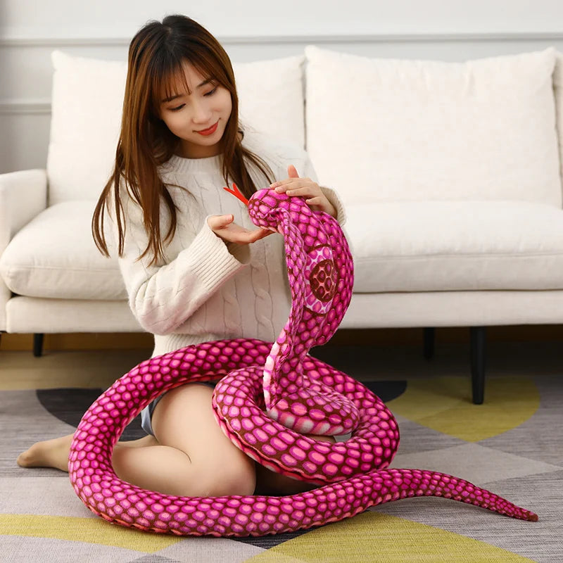 Colorful Simulated Cobra Plush Toy – Funny Stuffed Snake Plushies for Home Decor & Gifts (80/170/240cm) - Premium toy from Lizard Vigilante - Just $19.99! Shop now at Lizard Vigilante