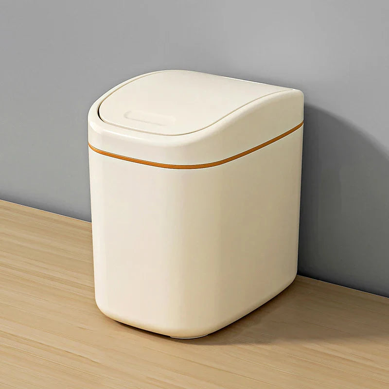 Desktop Trash Can Small Mini Garbage Can Plastic Dustbin with Shake Cover for Home Office Waste Bins Household Cleaning